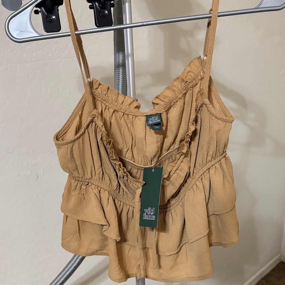 Wild Fable Camel Ruffle Camisole